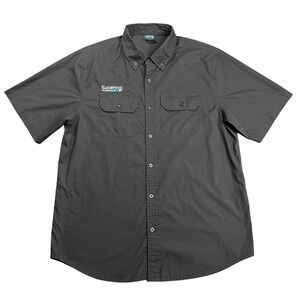 GoPro Men's Large Be a HERO Black Short Sleeve Button Down Work Shirt Logo Patch